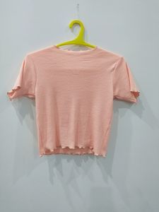 Crop Top Casual (Peach Color)