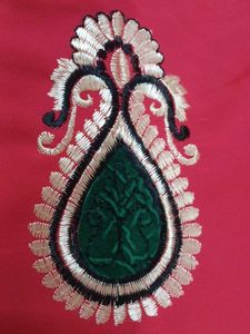 Elegant dark orange Embroidered Saree