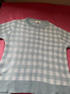Checked Knit Sweater