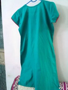 Green Embroidered Kurta