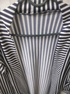 Striped Open Front Cardigan