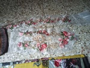 Patchwork Suit With Chiffon Dupatta