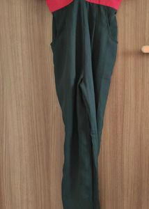 Red ♥️ Cold Shoulder Jumpsuit  Size S With Pocket