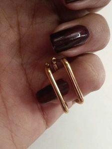 Gold Rectangle Hoop Earrings