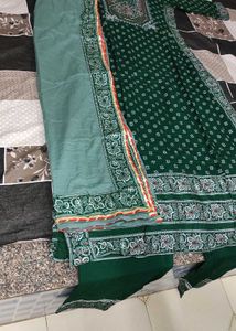 Green Printed Kurta Set