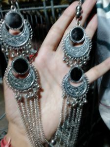 Oxidized Jewellery Set With Earings