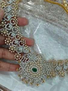 White Stone Zicron Finish Necklace