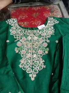 Emerald Green Embroidered Xl Salwar Kameez