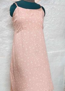 Cute Pink Floral Dress + Freebie Earings Set