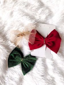 X'mas / Festive Hair Bow Set of 3