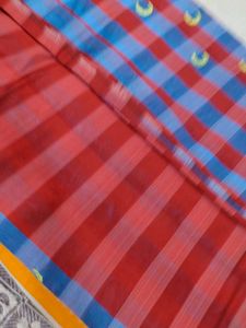 Checkered Embroidered Saree