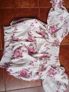 Floral Smocked Off-Shoulder Top With Free Pants