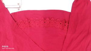 Maroon Bell Sleeve Button Top