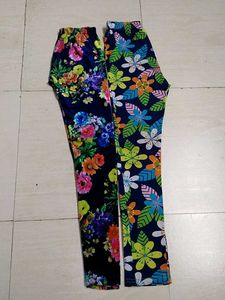 Floral Print Leggings Set Of Two