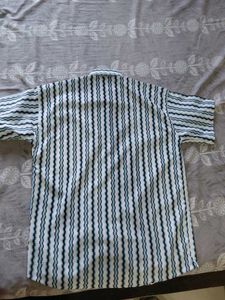 Striped Short Blue Sleeve Shirt