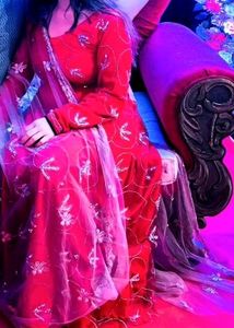 Very Unique Anarkali Gown Only Fully Hand Embroide