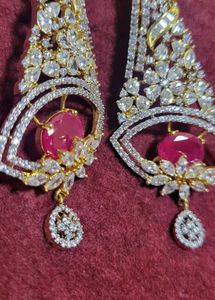 Ruby &amp; Diamond Dangle Earrings