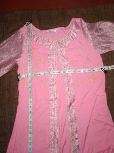 Pink Embroidered Caftan Dress