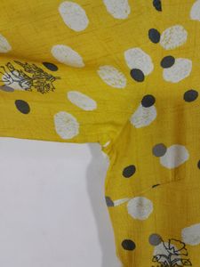 Akkriti Yellow Printed Front Opened Dress (Women)