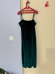 Green Velvet Dress In Size M