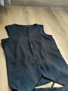 Black Vest &amp; Pants Set (Ties on the back)