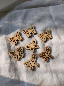 Small Cute Butterfly Mdf Cutouts For Crafts, Scrapbooking,Decor (Pack Of 7)