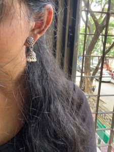 Silver Jhumka Earrings