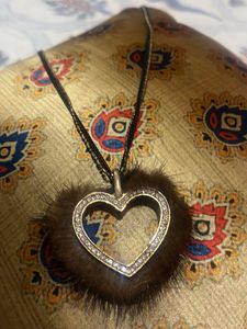 love shape pendant with double chain