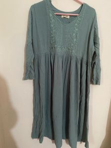 grayish-green dress