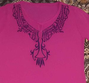 Pink Embroidered Top