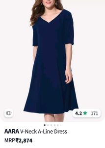 Aara Navy Blue Dress Midi