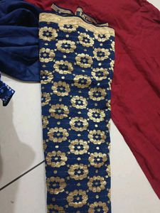 Maroon Kurta &amp; Blue Pant Set with dupatta