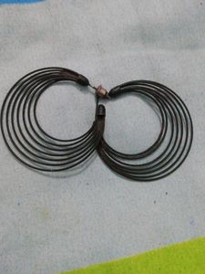 Black Small Earrings. Casual Use.