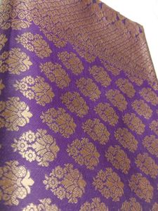 Purple & Gold Brocade Fabric