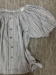 Puff Sleeve Blouse With Front Buttons