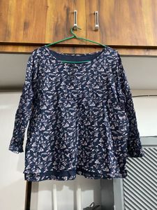 Floral Print Green and blue Tops -2