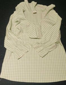 Green Checkered Ruffle Top