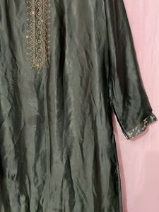 satin green new kurta