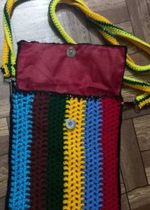 Colorful Crochet Crossbody Bag
