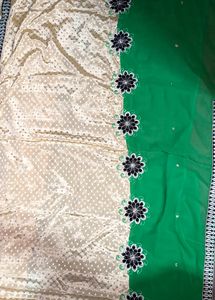 Green And Gold Embroidered Fancy Saree