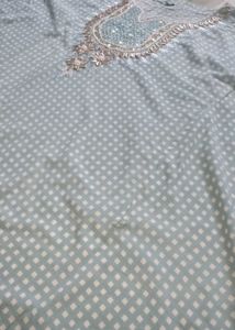 Cute Blue &amp; White Kaftan Dress