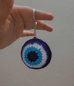 Handmade Crochet Evil Eye Keychain