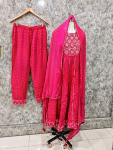 Pink Embroidered Kurta Set