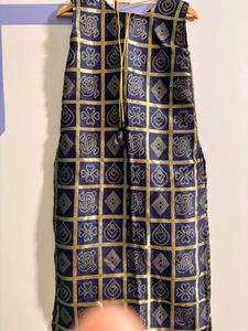 Desi Kurta Navy Blue Sleeveless