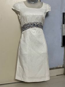 Pintrest White Dress with Embellished Belt Look