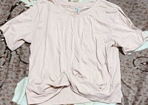 Cute Pink Twist Front Tee