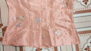 Elegant Peach Embroidered Coat