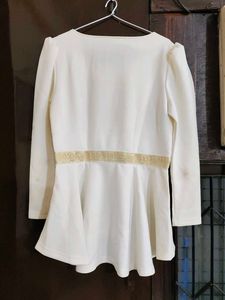 Cream Peplum Top - Size XL