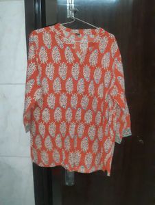 Mandarin paisley print tunic