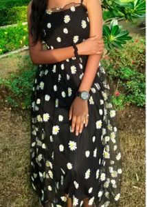 Black Daisy Tulle Sundress